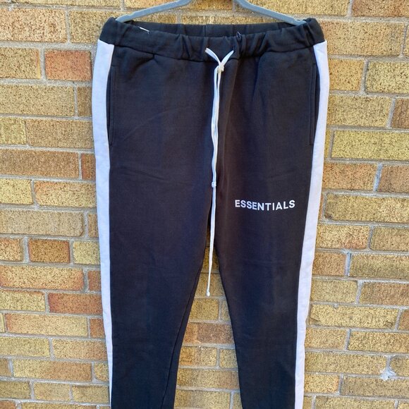 Essentials Fear of God Side Stripe Sweatpants Joggers Small Black - Picture 4 of 8